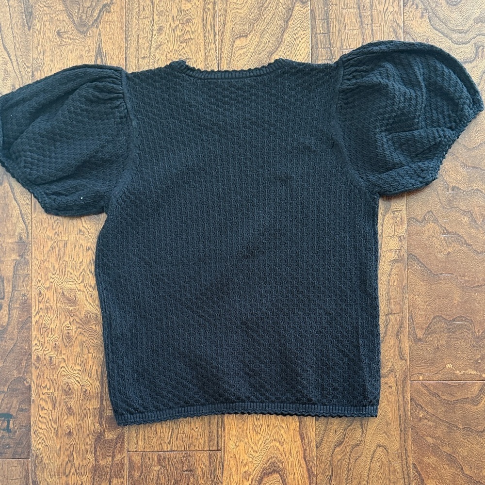 Doen Black Puff-Sleeve Knit Top - Picture 5 of 6
